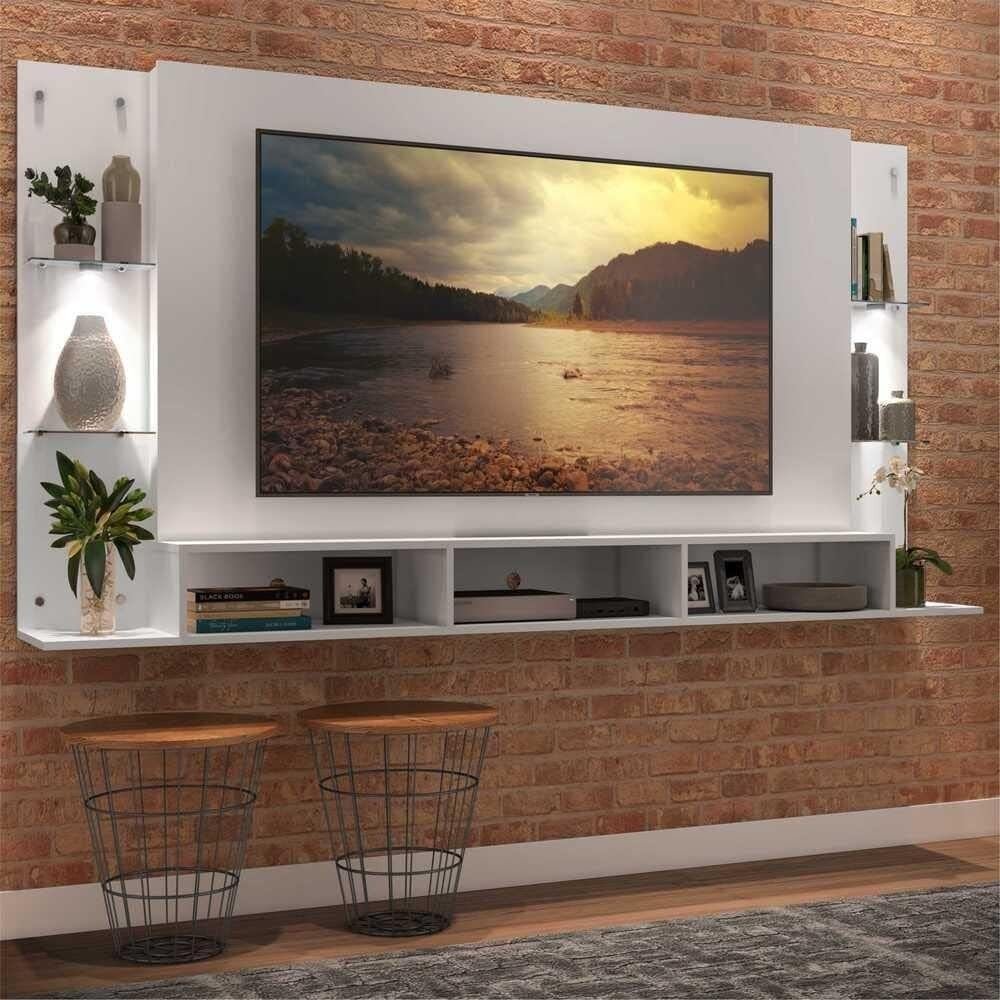 Painel Tv 65″ com 2 Leds Vegas Premium Multimóveis V3675 Branco!!
