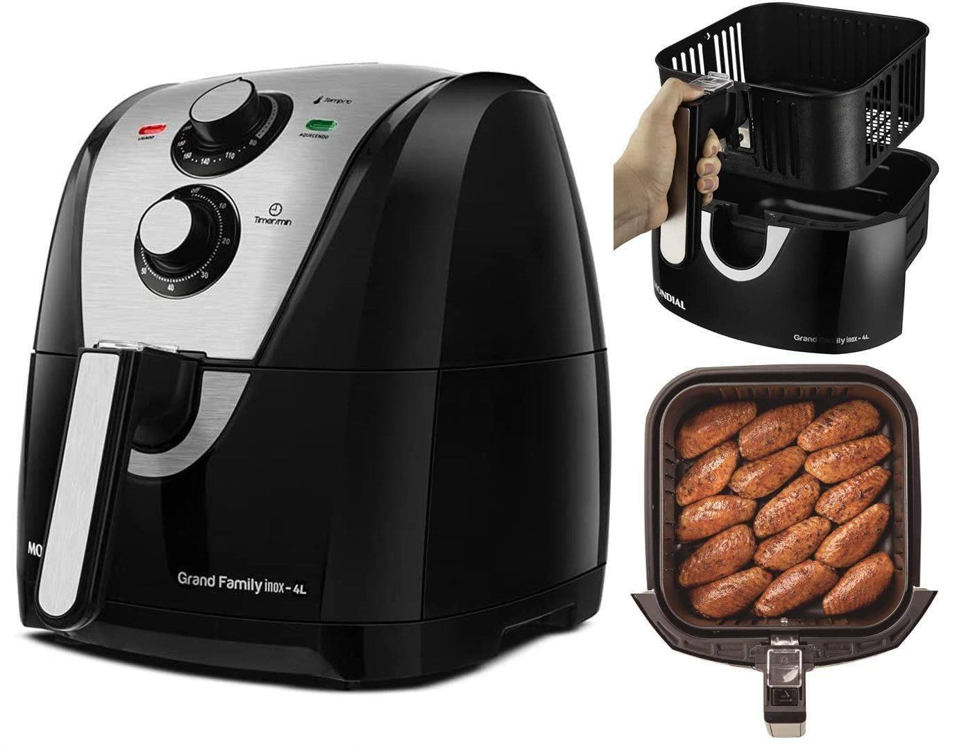 Fritadeira Elétrica Mondial Family Inox Black 4L – AFN-40-BI