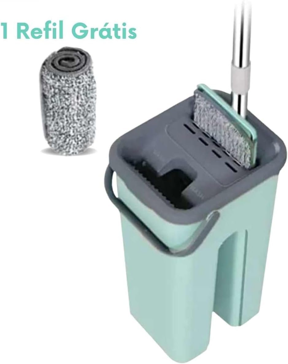 Mop Flat Rayco Essencial Balde 6 litros e 1 Refil