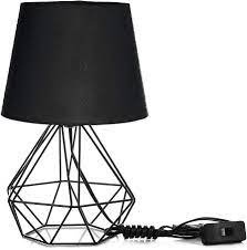 Abajur Diamante Dome Preto Com Aramado Preto