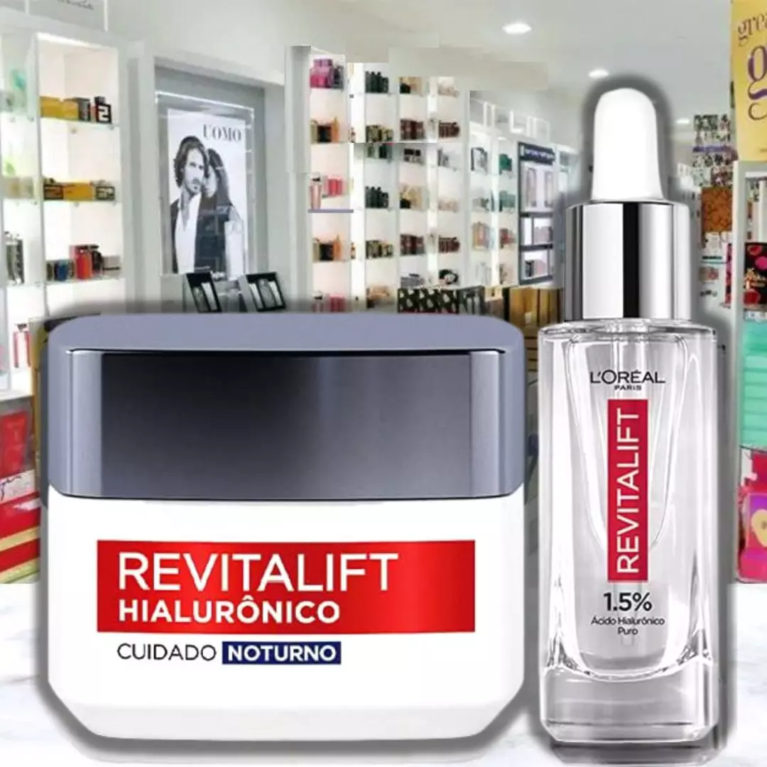 Kit Sérum Preenchedor Facial Anti-idade 30ml + Creme Facial Anti-Idade L’Oréal Paris Revitalift Hialurônico 49g