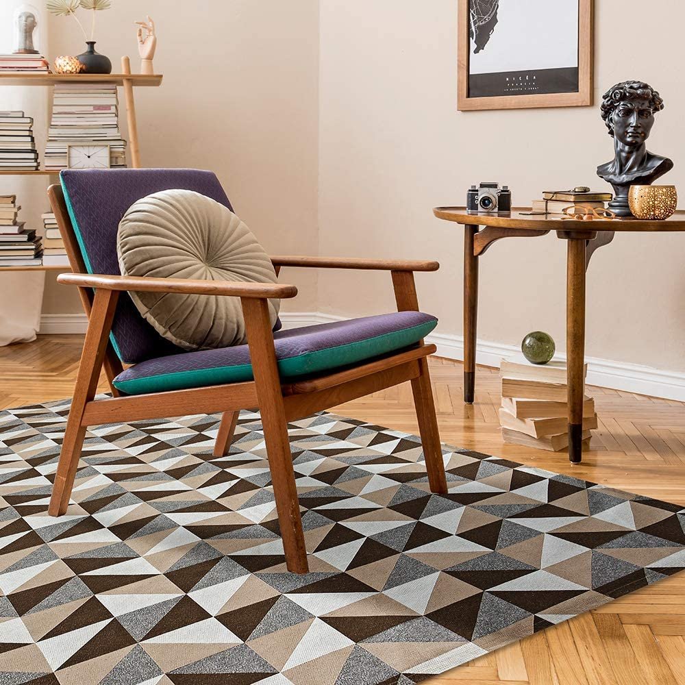 Tapete Dallas Para Sala Ou Quarto Antiderrapante Jacquard 1,35m x 1,00m Caramelo!!