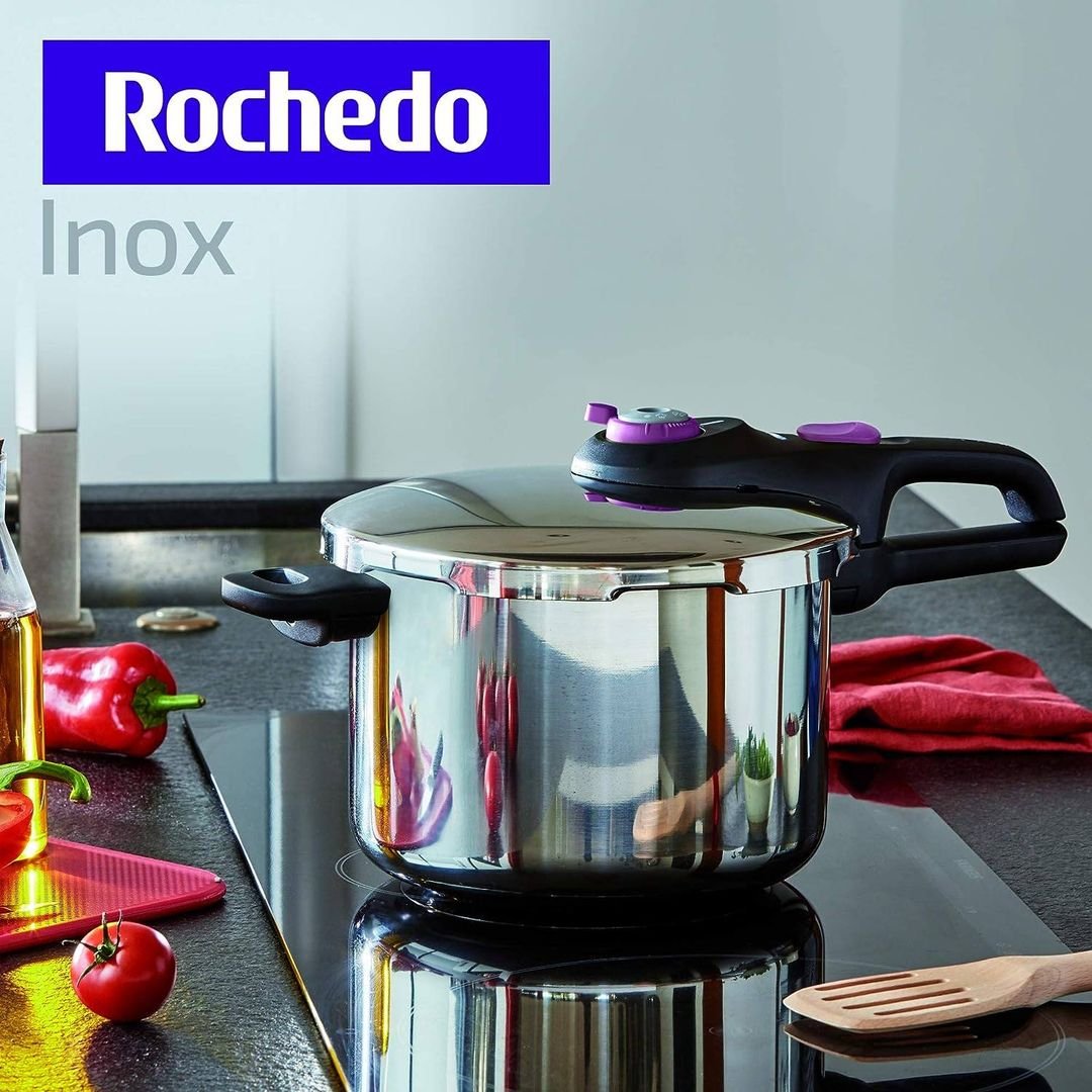 Panela de Pressão Rochedo Inox com 4L de capacidade e cesto de vapor!!