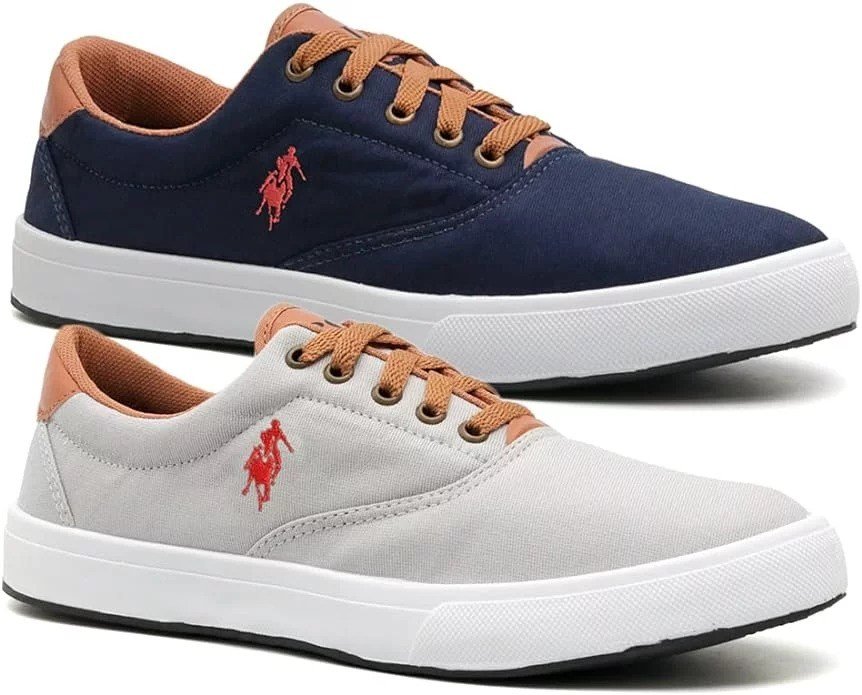 Kit 2 Tênis masculino Casual Sapatênis da Polo Up Conforto Leve