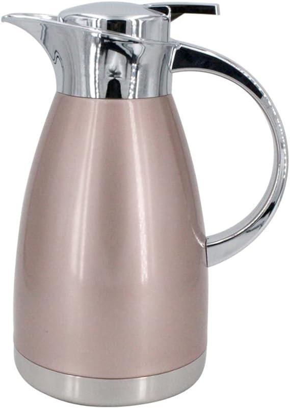 Bule termico Studio cafe em aco inox com parede dupla 1,5L L19xP12,5xA26 cor rose-ROSÉ – Fracalanza- Full Fit