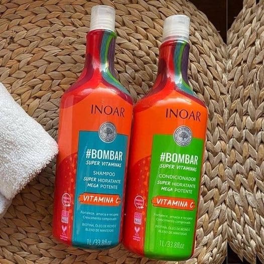 Inoar #Bombar – Kit Shampoo e Condicionador, Crescimento Capilar, 2x1L