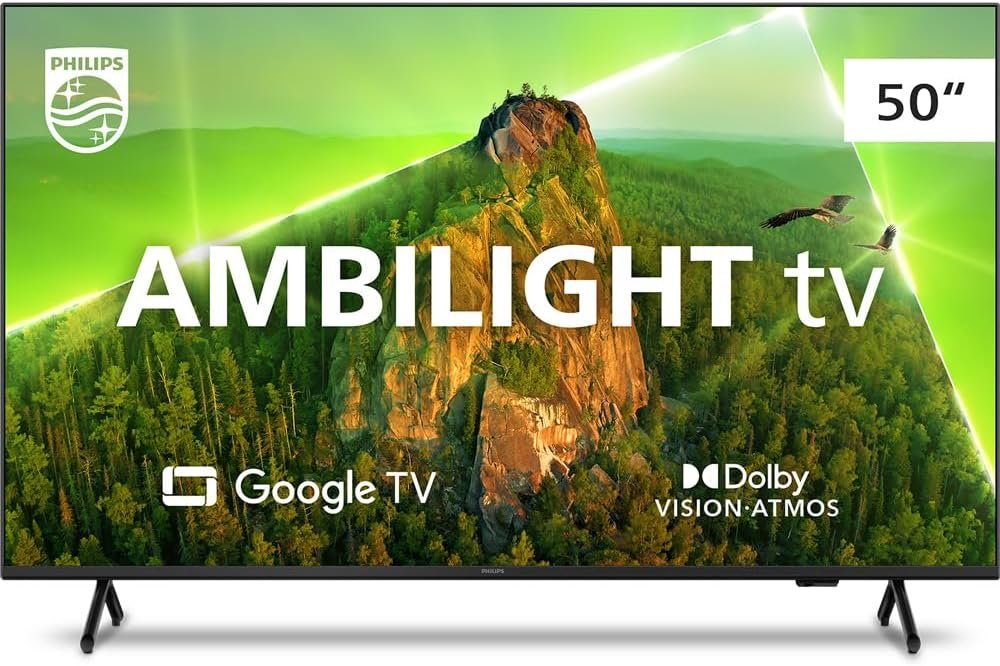 Smart TV Philips 50″ Ambilight UHD 4K LED Google TV – 50PUG7908/78!!