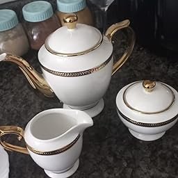 Jogo de 3 Peças para Chá de Porcelana Rojemac Branco / Dourado