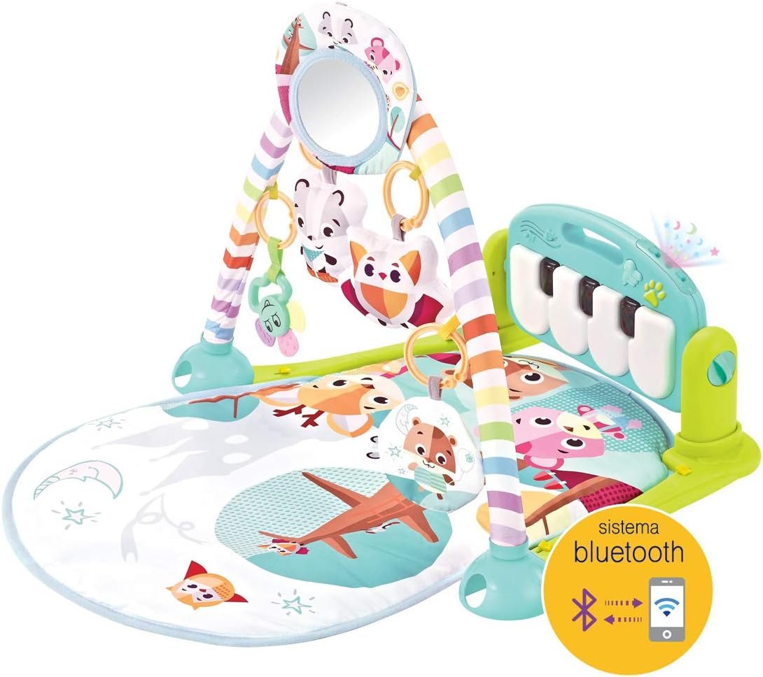 Maxibaby Tapete de Atividades com Piano Musical e Bluetooth Pastime 2.0 com Arco de Brinquedos Interativos!!