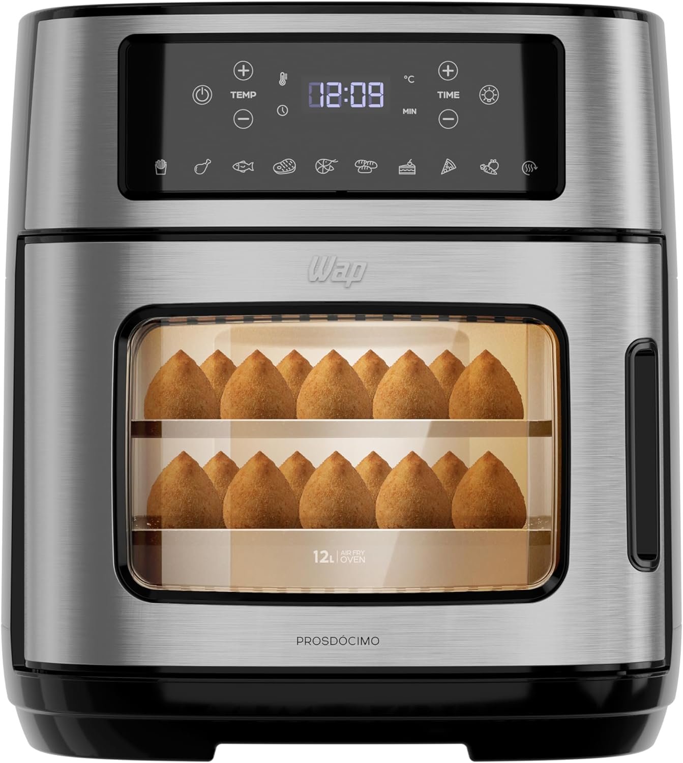 WAP Fritadeira Elétrica Air Fryer Oven Digital 12 Litros Sem Óleo 10 Funções Timer de 24h Aviso Sonoro 1800W Antiaderente WAP AIRFRY 12L 127V