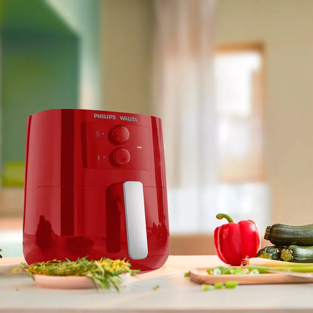 Fritadeira Airfryer Série 3000, Philips Walita, com 4.1L de capacidade, Vermelha, 1400W, 220v, RI9201/40
