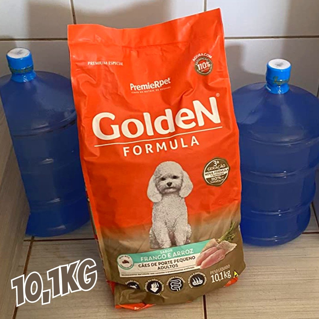 Ração Golden Fórmula Mini Bits para Cães Adultos de Pequeno Porte Sabor Frango e Arroz – 10,1kg Premier Pet para Todas Pequeno Adulto –