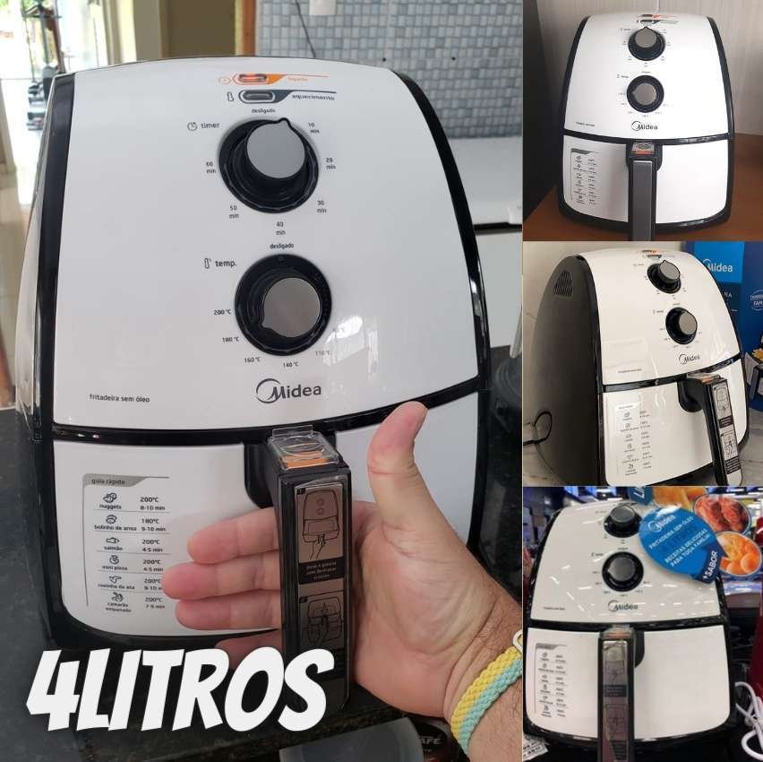 Fritadeira Airfryer Sem Óleo, 4L, Branco, 127V, Midea
