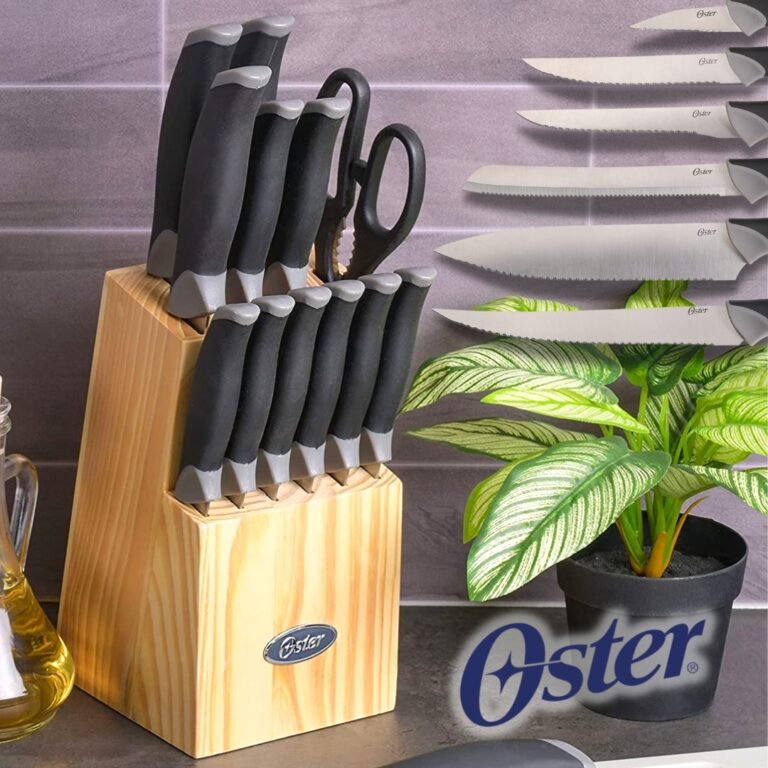Kit de facas Oster Lindbergh, aço inoxidável, 14 peças, preto