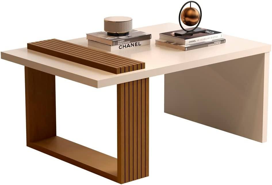 Mesa de Centro Decorativa Sala Estar e TV – Perola/Nature – Wandinha – TuttiCasa!!