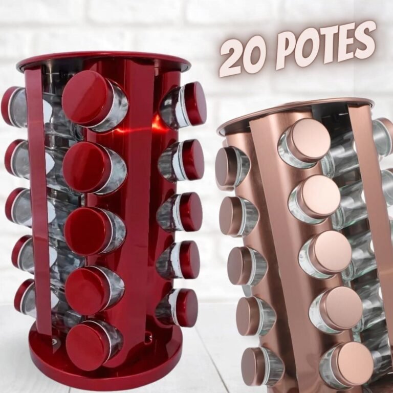 PORTA TEMPEROS CONDIMENTOS REDONDO INOX 20 POTES