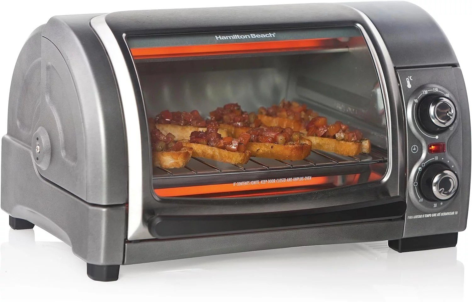 Forno Elétrico, Easy Reach, 12L, Prata, 220v, Hamilton Beach!!