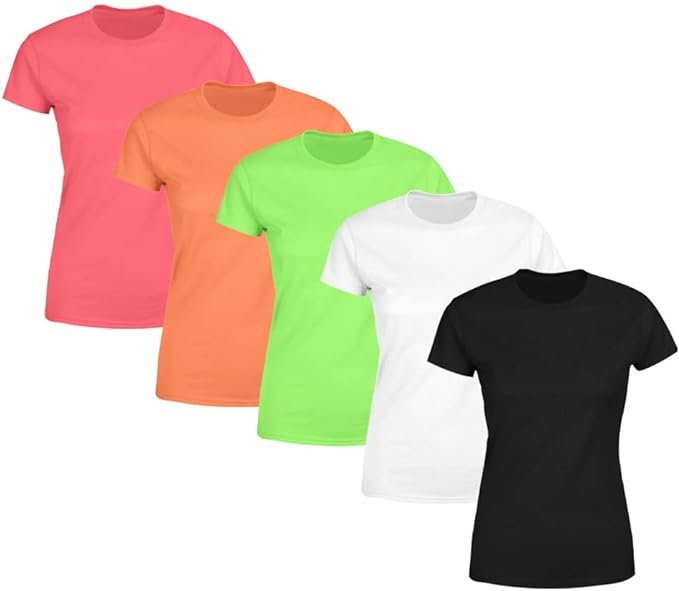 Kit 5 Blusas Feminina Tshirt Camiseta Baby Look Gola Redonda Básica Premium