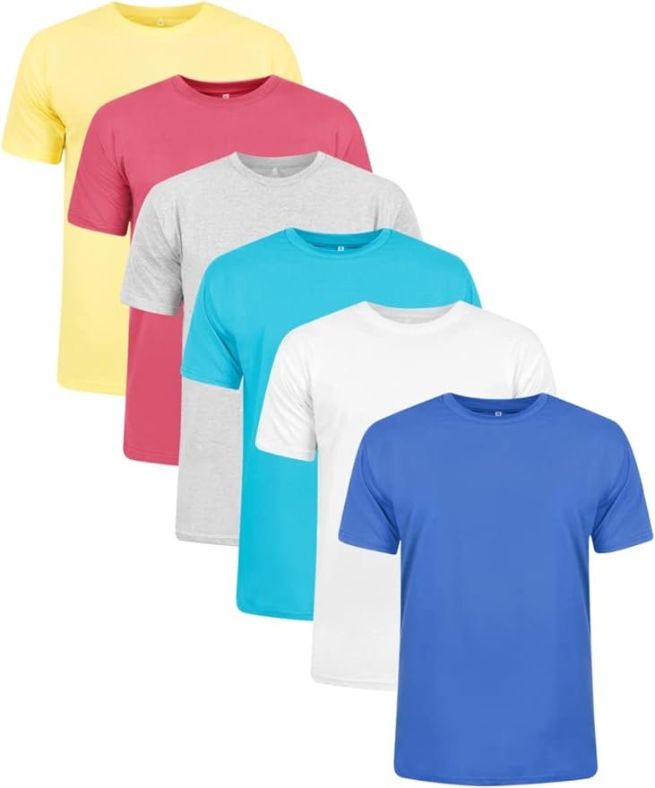 Kit 6 Camisetas 100% Algodão