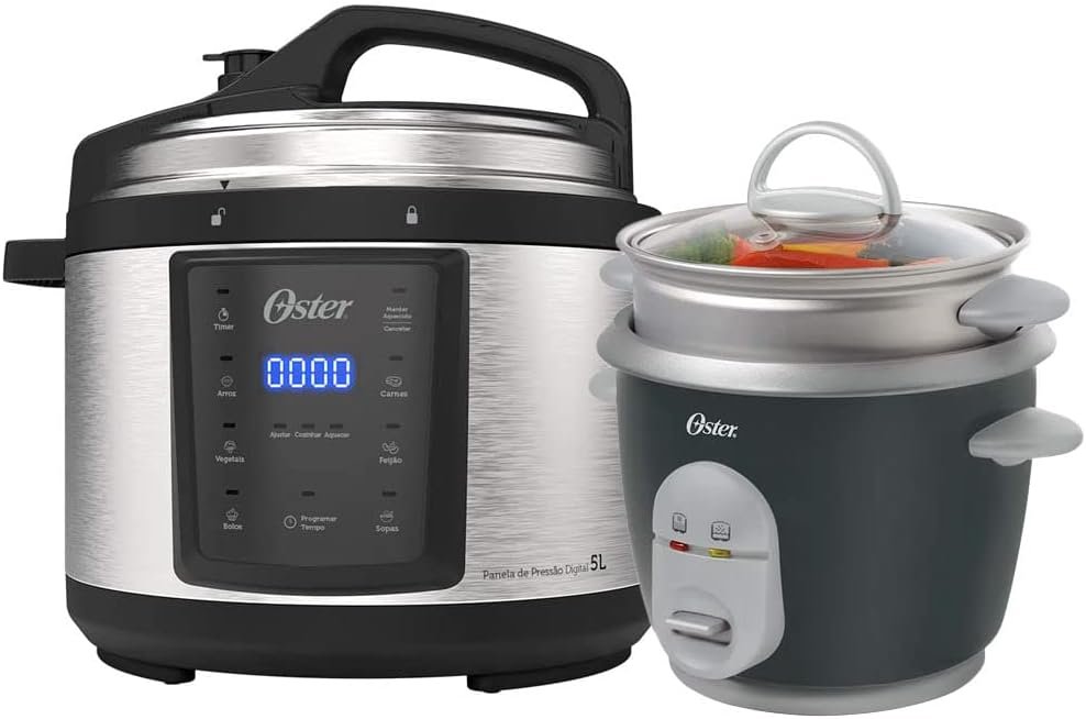 Kit Panela de Pressão e Panela Elétrica de Arroz Oster – 220V!!
