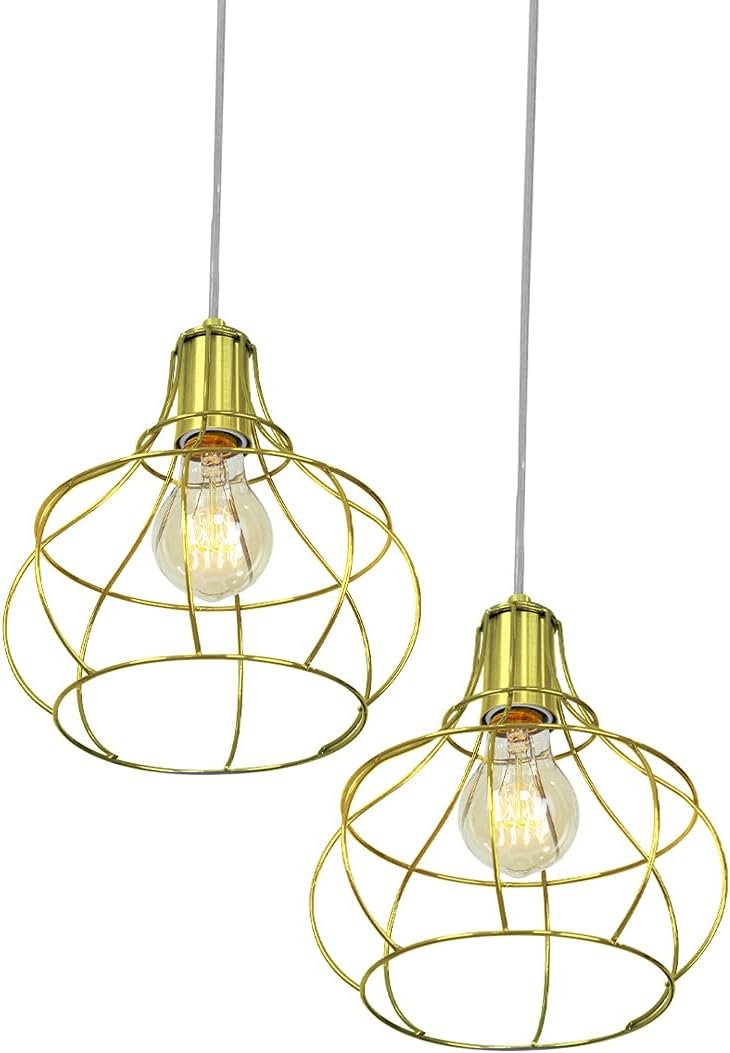 Lustre Pendente Duplo Aladim Aramado Dourado