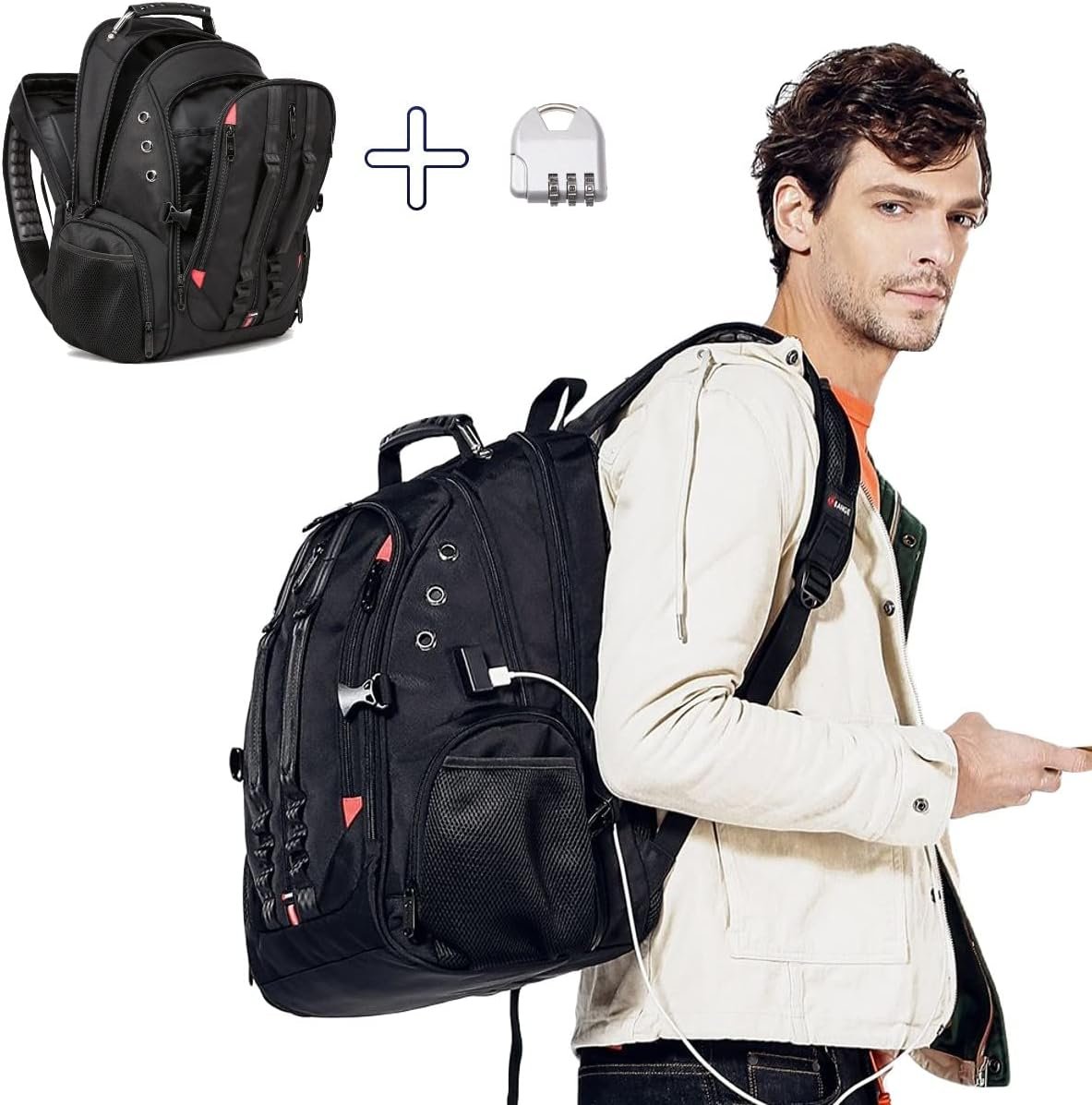 Mochila Masculina Grande Impermeável para Notebooks de até 17.3 Polegadas Gamer Resistente e Reforçada Com Entrada P2!!