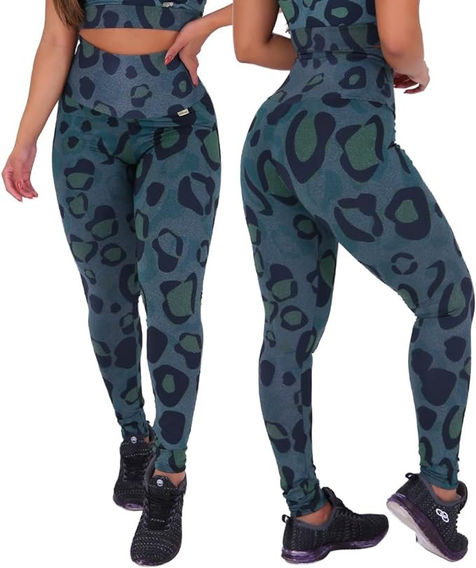 Kit com 2 Leggings Mescla Sublimadas Cintura Alta Suplex