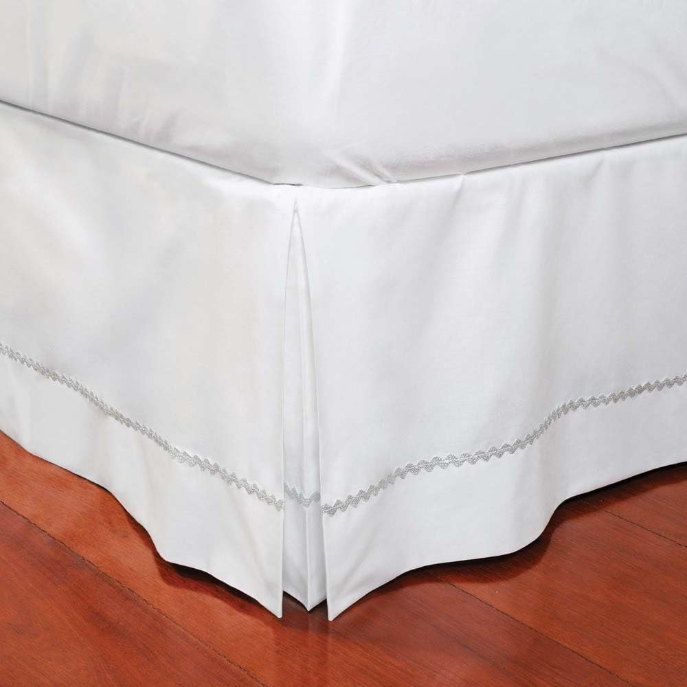 Saia para Cama Box – King – 193x203x32 – Sianinha Prata – 100% Algodão 180 Fios!!