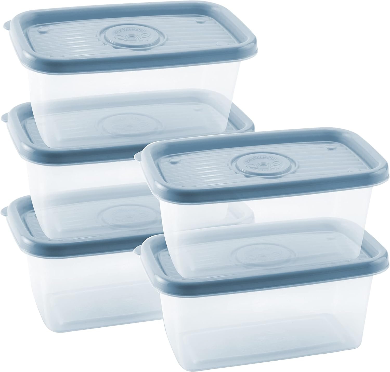 Plasútil Pop – Conjunto de Potes Retangulares com 5 Unidades, Azul, 380 ml cada!!
