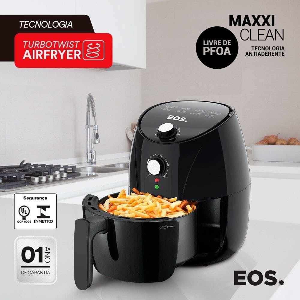 Fritadeira Sem Óleo Air fryer Eos Chef Gourmet 4 Litros Preto Eaf40p 110v!!