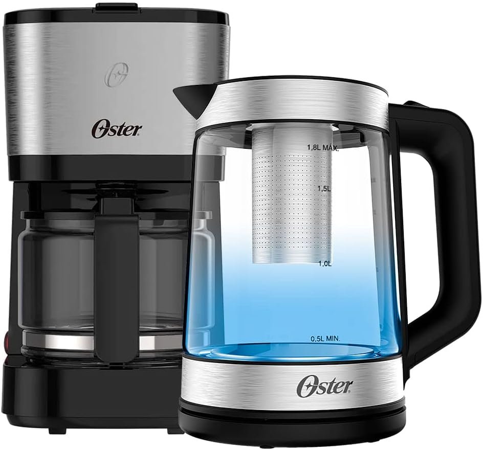 Kit Chaleira Elétrica Oster Tea e Cafeteira Inox Compacta – 220V