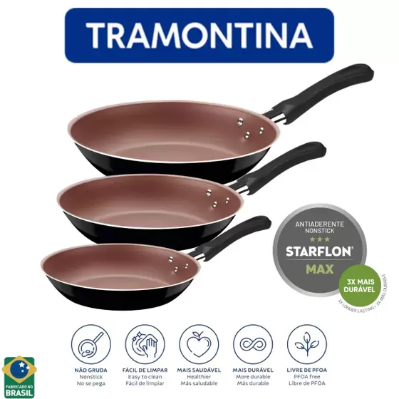 Jogo de Frigideiras Tramontina – 3 Peças!!