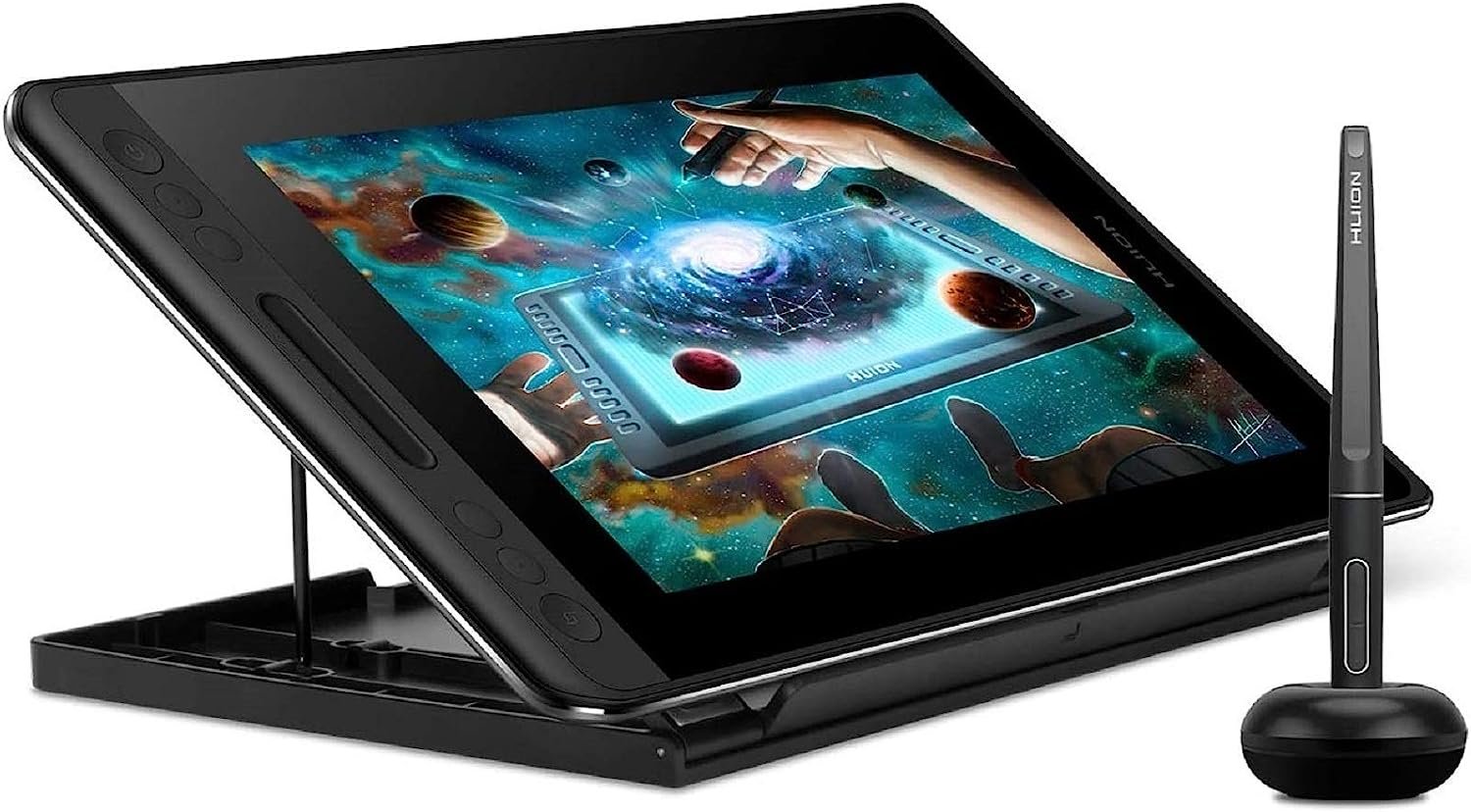 Tablet gráfico Mesas Digitalizadoras KAMVAS Pro 12 com tela totalmente laminada inclinação 8192 nível de pressão sem bateria Stylus suporte ajustável compatível com Windows/Mac/Chromebook