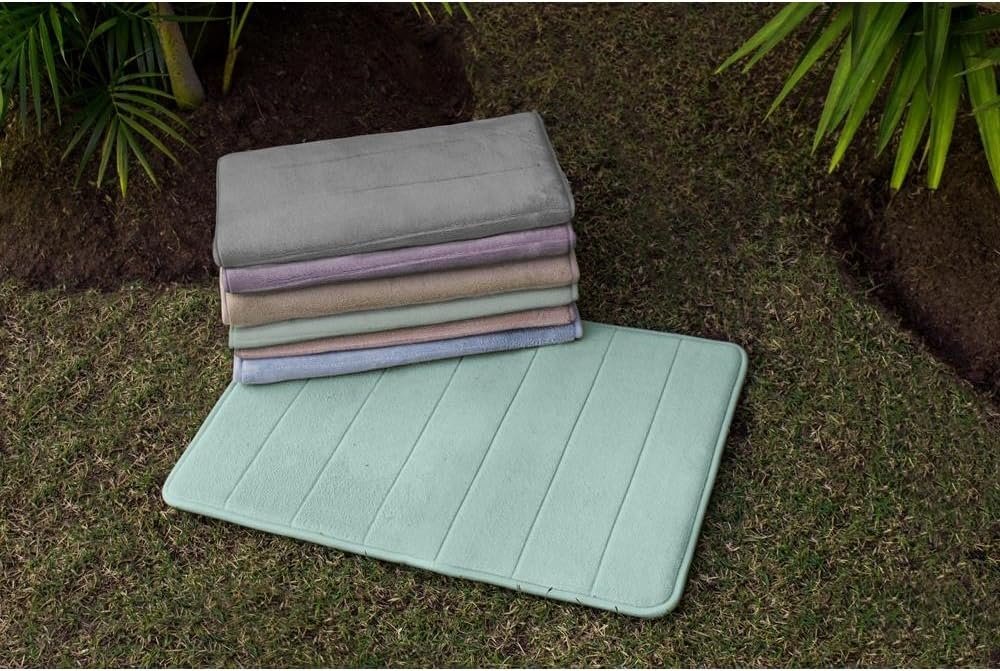 Tapete de Banheiro Super Soft Camesa Verde 60cmx40cm Poliester