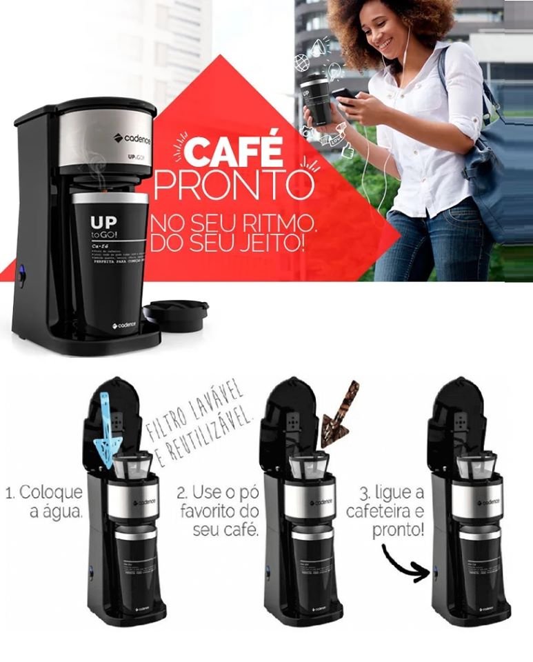 Cafeteira Elétrica Cadence To Go com Copo Térmico!!