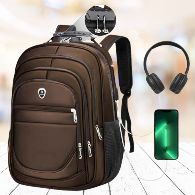 Mochila Masculina Feminina Espaço Laptop Notebook Porta Garrafa Bolsa Casual Executiva Escolar Trabalho Viagem Senha Com Trava Anti Furto Cabo Usb Auxiliar