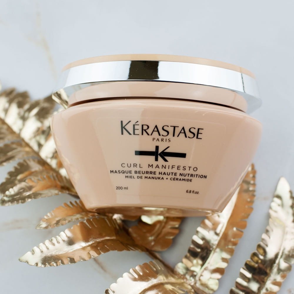 Kérastase Máscara Curl Manifesto Masque Beurre Haute Nutrition, Cabelos cacheados ou crespos, Definição de cachos, Mel de Manuka, Glicerina, Ceramidas, 200 ml