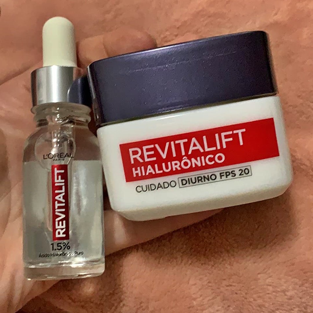Kit Sérum Preenchedor Facial Anti-idade 30ml + Creme Facial Anti-Idade L’Oréal Paris Revitalift Hialurônico 49g