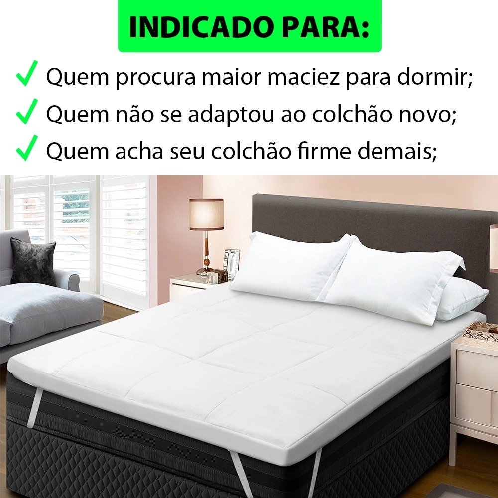 Pillow Top Casal Macio de Manta Siliconada antialérgico 200 Fios BF Colchões.