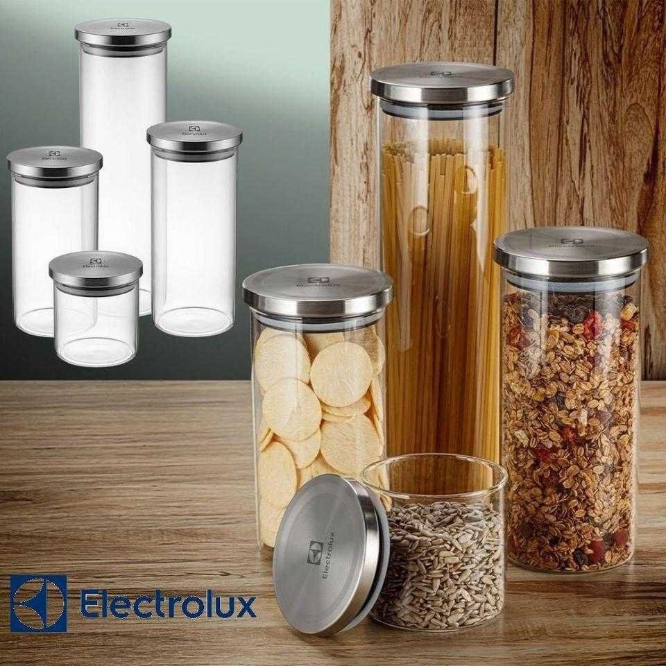Potes Herméticos Porta-Mantimentos com Tampa de Bambu Electrolux – 4 unidades!!