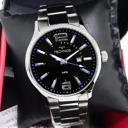 Relógio Technos, Pulseira de Aço Inoxidável, Masculino Prata 2115GU/1A