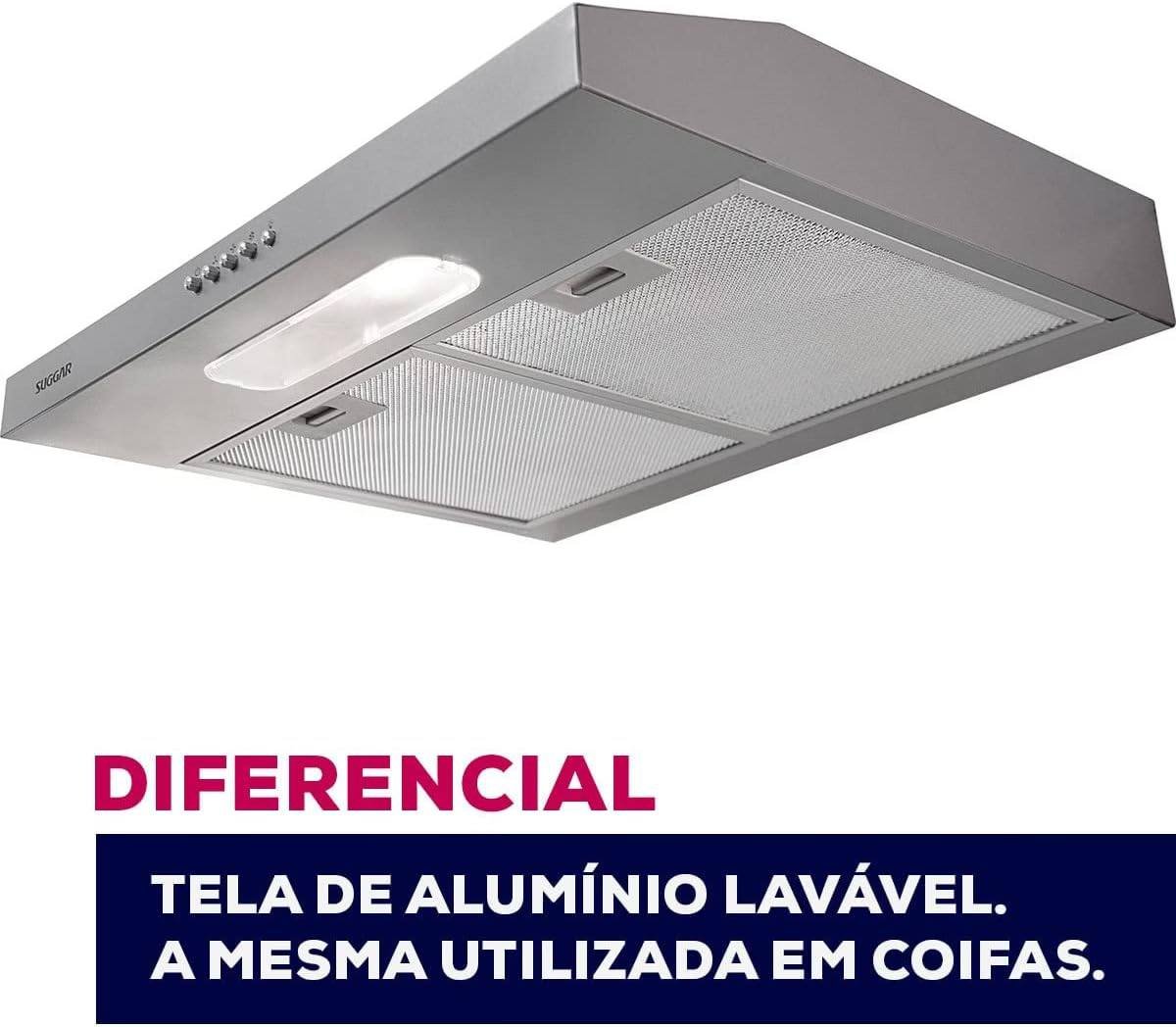 SUGGAR DEPURADOR DE AR SLIM 60CM 3 VEL. PRATA 110V DPS161PR!!