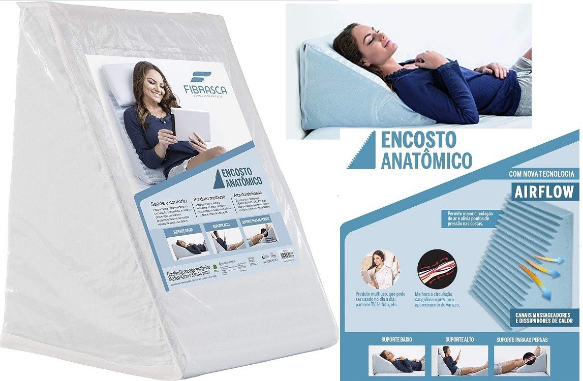 Encosto Anatômico, 43x33x51cm, Branco, Fibrasca!!!!