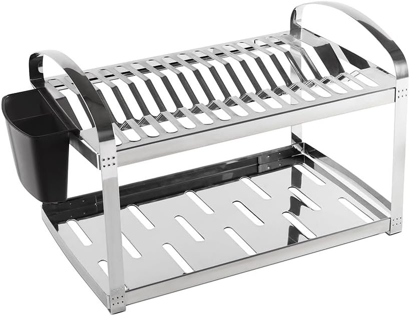 Escorredor 16 Pratos com Escorredor de Talheres Plástico Suprema, 50,5 x 27 x 28,5 cm, Aço Inox, Brinox!!