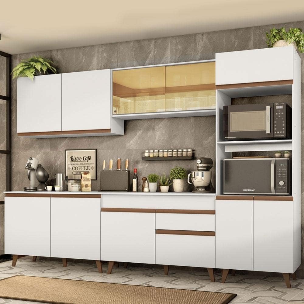 Cozinha Completa Madesa Reims 310001 com Armário e Balcão – Branco