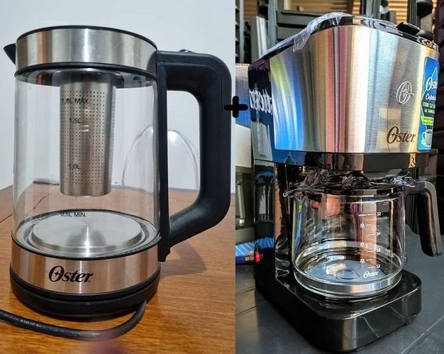 Kit Chaleira Elétrica Oster Tea e Cafeteira Inox Compacta – 220V