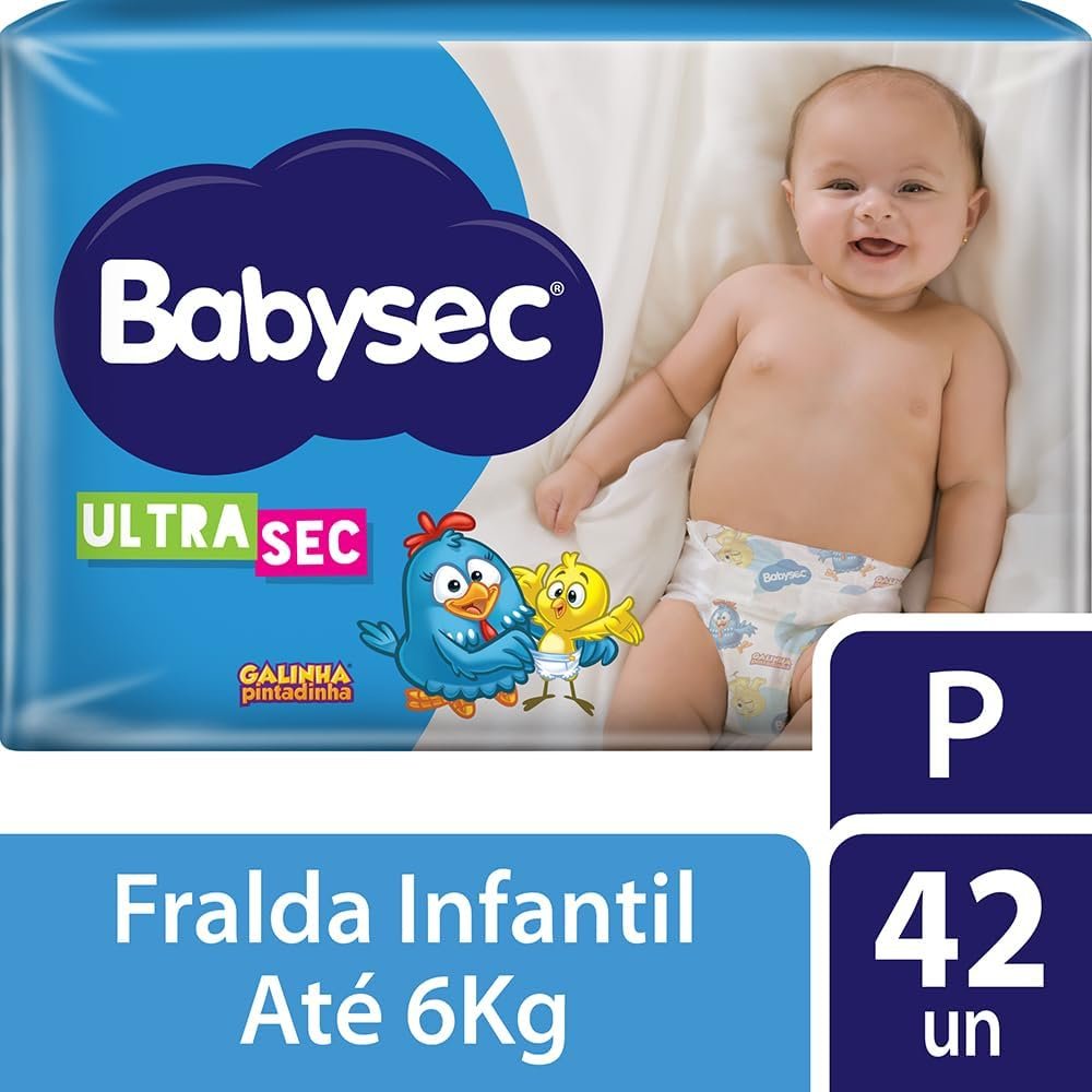 Babysec Ultrasec Galinha Pintadinha – Fraldas, Tamanho P, 42 Unidades