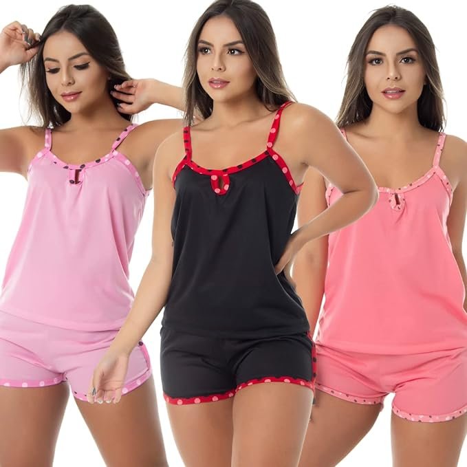 Kit com 3 Baby Doll Malha Conforto | Pijama Verão Joice