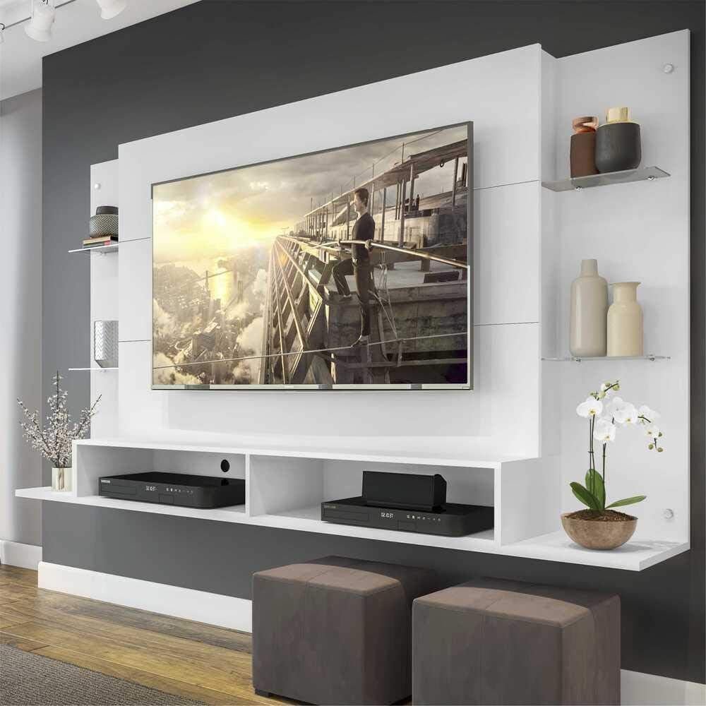Painel Nairóbi Plus para Tv Até 60″ Branco Acetinado Texturizado!!