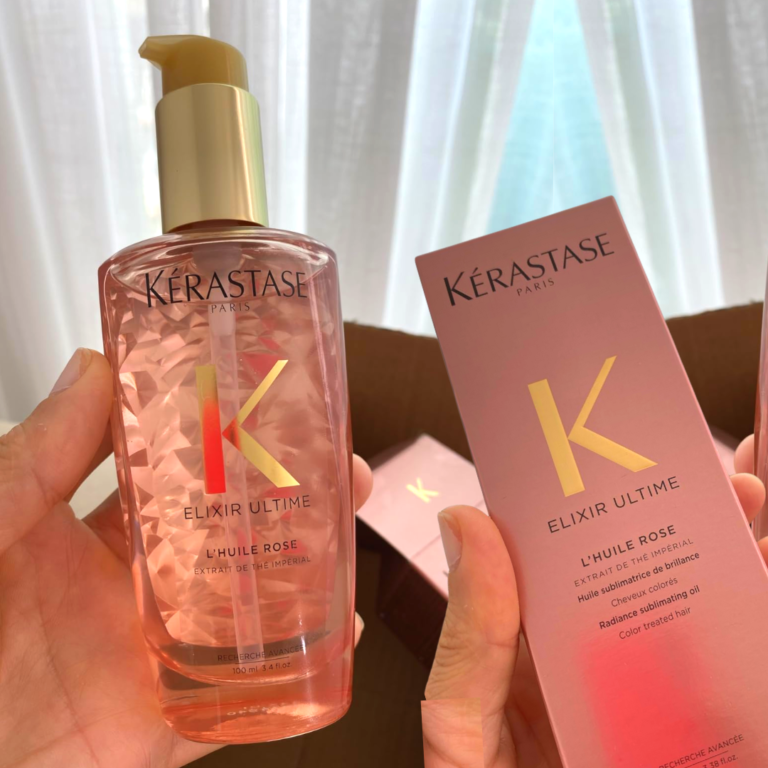 Kérastase Óleo Elixir Ultime L’Huile Rose, Todos os tipos de cabelos, Nutrição, brilho, Mix de 4 Óleos Preciosos, 100 ml